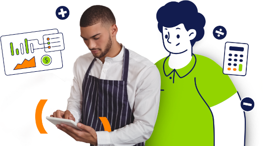 Hombre sosteniendo un producto kiire con una ilustración de un personaje al lado