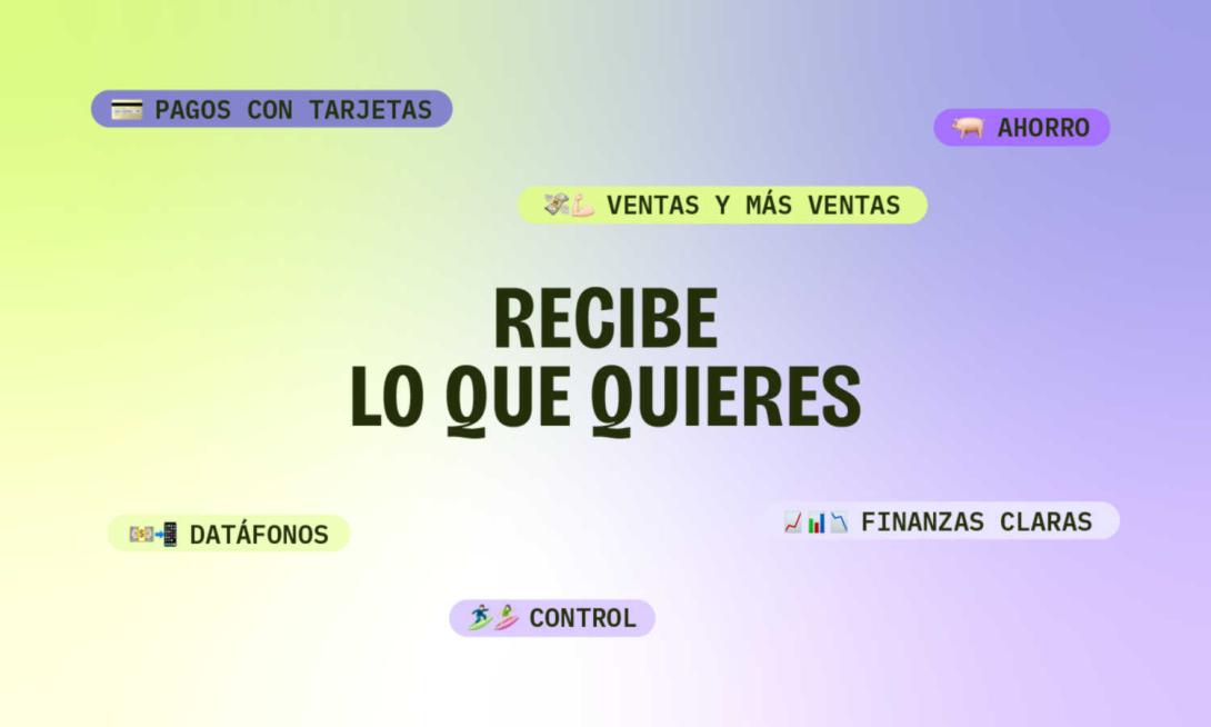 Varios stickers con iconos de ahorro y ventas junto al título: Recibe lo que quieres.